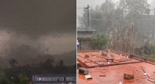 Hail the size of a coconut fell in southern China (2 photos + 3 videos)
