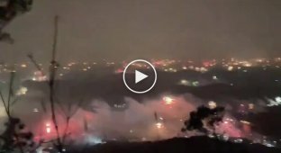 In China, pyrotechnics lovers celebrated the New Year on a grand scale