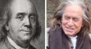 79-летний Майкл Дуглас играет Бенджамина Франклина (9 фото)