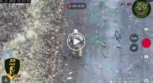 A Russian soldier froze in the middle of a field after hearing a kamikaze drone