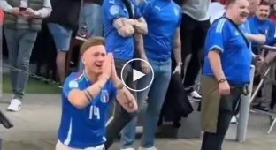 Стычка между фанатами Италии и Албании