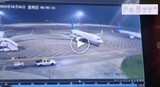 Unlucky airport workers missed the trailer and miraculously avoided scrapping the plane