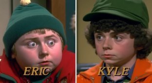 How would the characters of the animated series "South Park" look if it was a sitcom from the 80s (15 photos + 1 video)