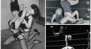 Женский реслинг – старые фотографии о том, что творят на ринге дамы (28 фото)