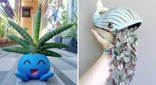 17 examples of unusual flower pots (18 photos)