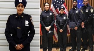 На улицы Нью-Йорка вышла первая женщина-полицейский в тюрбане (3 фото)