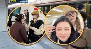 Earns $40 in two hours: a makeup artist in the subway applies makeup to girls rushing to dates (3 photos)