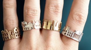 Архитектурные кольца, которые позволяют носить любимые города на пальцах (18 фото)