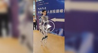 Girls transformed into robots at a Chinese exhibition