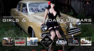 Эротичный календарь Girls&legendary us-cars 2012 (31 фото)