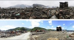 Япония восстанавливается после цунами (14 фотографий)