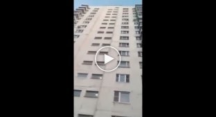 Два россиянина выпрыгнули с 14 этажа (маты)