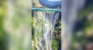 The tallest artificial waterfall in the world opened in China
