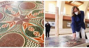 Удивительная история мозаики из плавучего "Дворца удовольствий" Калигулы (5 фото)