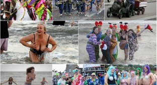 Ежегодный парад в Лондоне и купание в Северном море (50 фото)
