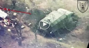 The destruction of the Russian R 330 Zithiel electronic warfare complex and its driver, praying for a quick death