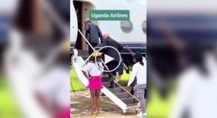 A comical incident on a Uganda airline flight