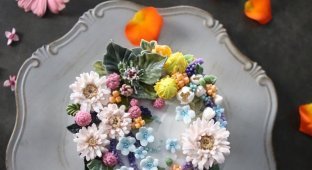 Кремовые цветочные торты (7 фото)