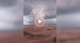 Drone in the center of a tornado