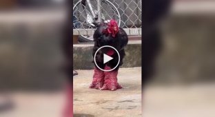 Big paws: rare breed of Dong Tao chickens