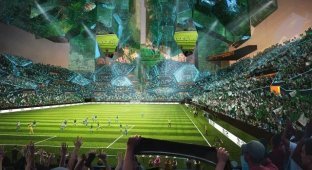 Суперпроект из Саудовской Аравии - стадион на небоскребе (3 фото + видео)