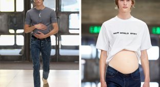 На неделе мужской моды появились беременные модники (5 фото)