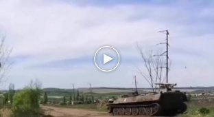 The moment of arrival of the Stugna-P ATGM against the Russian self-propelled ATGM Shturm-S. The crew died