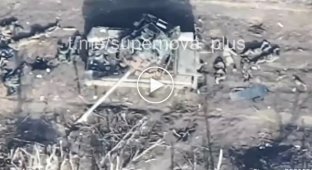 Два десятка ликвидированных оккупантов лежат у подбитого танка на дороге вблизи Авдеевки