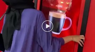 A vending machine that pours free coffee if you shout too hard