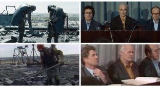 Сравнение кадров из сериала HBO «Чернобыль» с реальными архивными съемками после аварии (1 фото + 2 видео)
