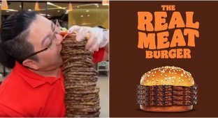 In Thailand, they made a burger of 100 cutlets (3 photos + 1 video)