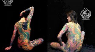 Сиге – японский мастер татуировок на все тело (14 фото)