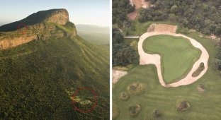 Экстремальный гольф, в который получится сыграть только с вертолета (7 фото + 1 видео)