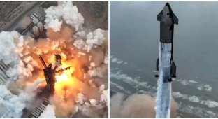 For the first time in the history of test launches, the Starship was able to successfully splash down in the Indian Ocean (1 photo + 3 videos)