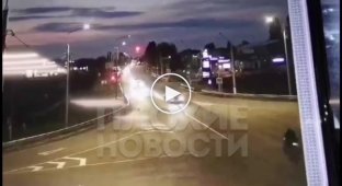A terrible accident in the Lipetsk region: a car hit a biker, flying into an oncoming lane