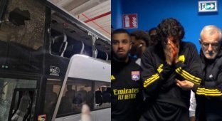 The match between Marseille and Lyon was canceled due to an attack on the players (4 photos)