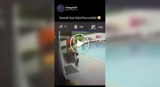 Epic fail: Hotel worker falls into a pool with suitcases.