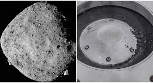 В НАСА впервые показали реголит с астероида Бенну (4 фото + 1 видео)