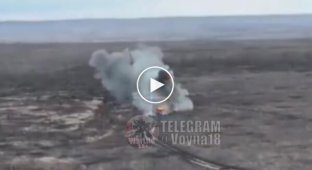 A Russian infantry fighting vehicle is blown up by an anti-tank mine in the Bakhmut area