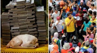 Одна курица за мешок с деньгами: фото, иллюстрирующие цены на товары в Венесуэле (9 фото)