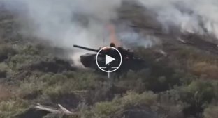 Детонація БК російського танка Т-62М поруч із Роботиним у Запорізькій області