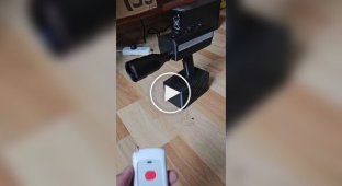Powerful laser: burning through wood