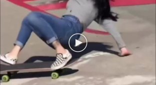 Ride on a skateboard