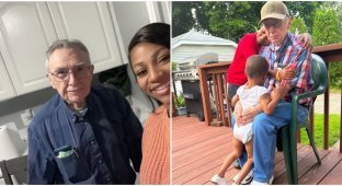 A widowed man became a "grandfather" for the neighbor's children (6 photos)