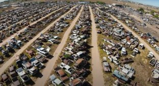 Graveyard for 10,000 cars found in Arizona (2 photos + 1 video)