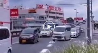 Японская вежливость на дорогах