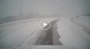 Highway, snowstorm, poor visibility, what could go wrong