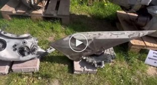 Fragments of the Russian Kinzhal missile shot down over Kiev on the night of May 3-4 by the Ukrainian Patriot air defense missile system