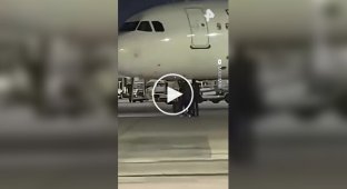 Пассажиры выбежали на взлетную полосу, пытаясь догнать самолет