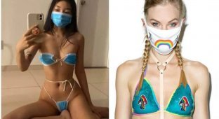 Инстаграм-модели оделись в купальники из масок и этим разозлили подписчиков (5 фото)